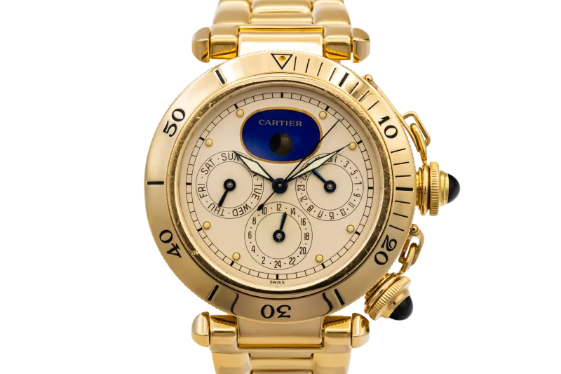 Cartier Pasha Perpetual Calendar 38mm 18ct Yellow Gold 30002 1991