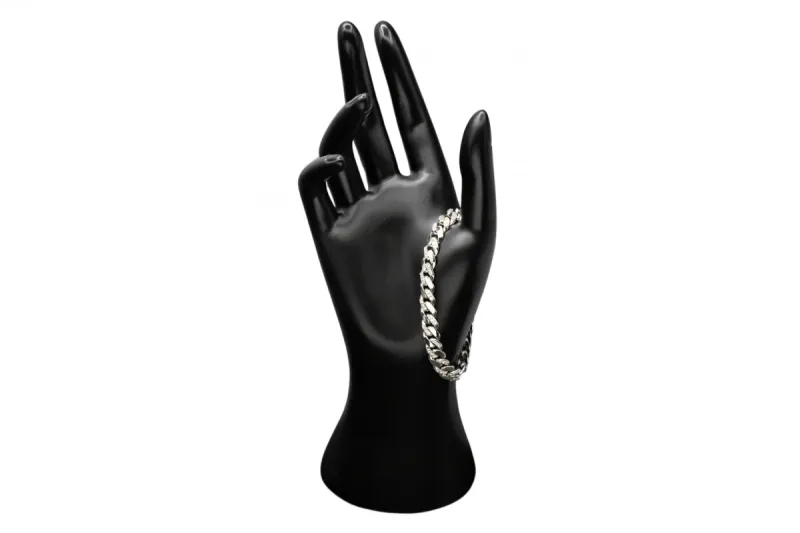 18ct White Gold Diamond Curb Link Bracelet 1.05ct