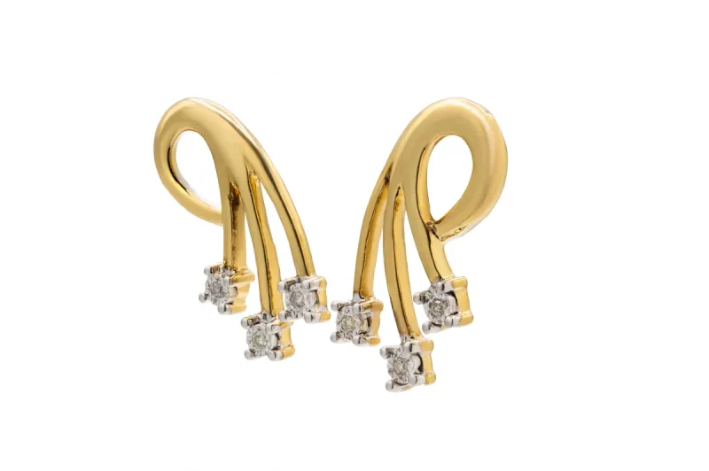 9ct Yellow Gold Diamond Stud Earrings 0.6ct