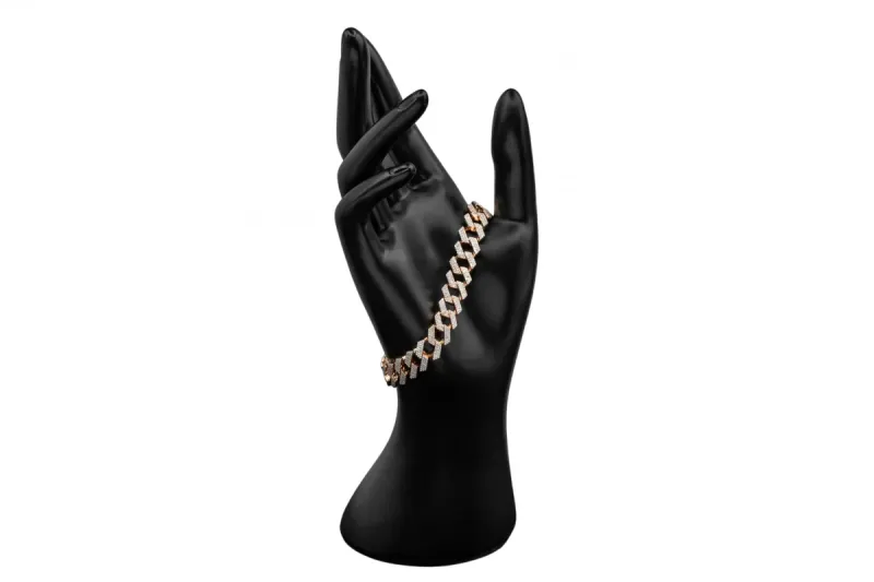 9ct Rose Gold Diamond Cuban Bracelet 4.31ct
