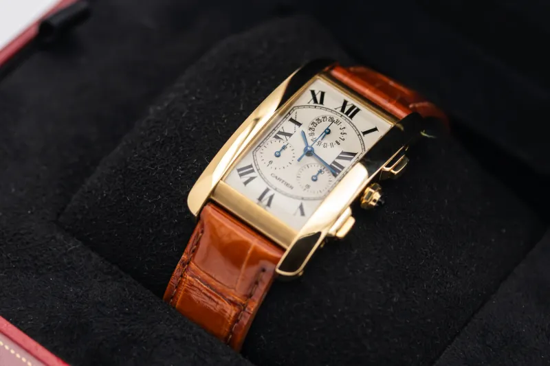 Cartier Tank Américaine Chronograph 26mmx45mm Brown Leather W2601156/1730 2007