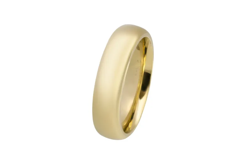 9ct Yellow Gold D-Shape Wedding Band Ring 5mm
