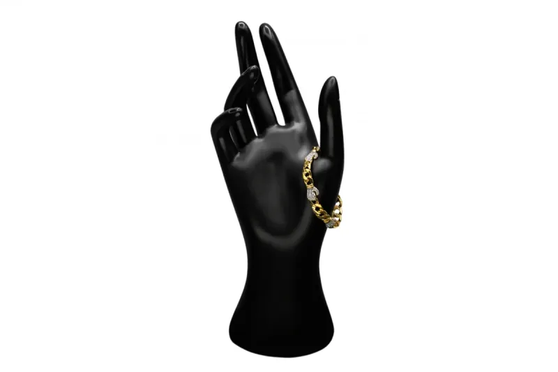9ct Yellow Gold Cubic Zirconia Boxing Gloves Children's Bracelet 7.6g