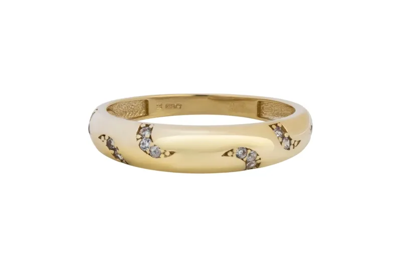 9ct Yellow Cubic Zirconia Ring 1.8g