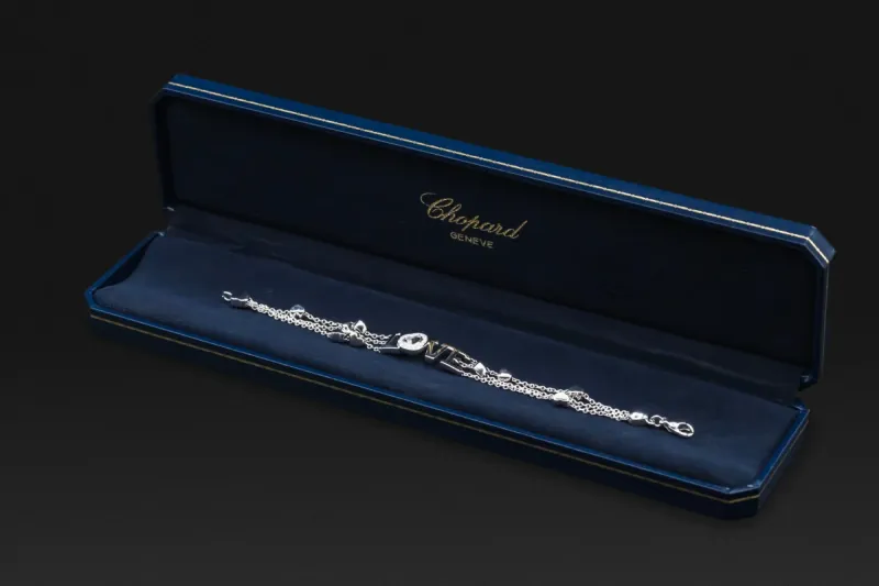 18ct White Gold Chopard Happy Diamonds Heart Bracelet 0.28ct
