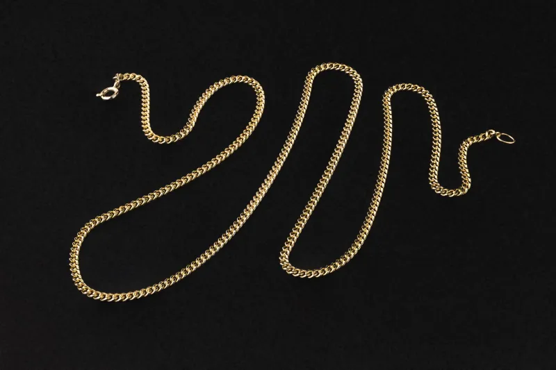 14ct Yellow Gold Flat Curb Chain 22" 2.7mm 14.7g
