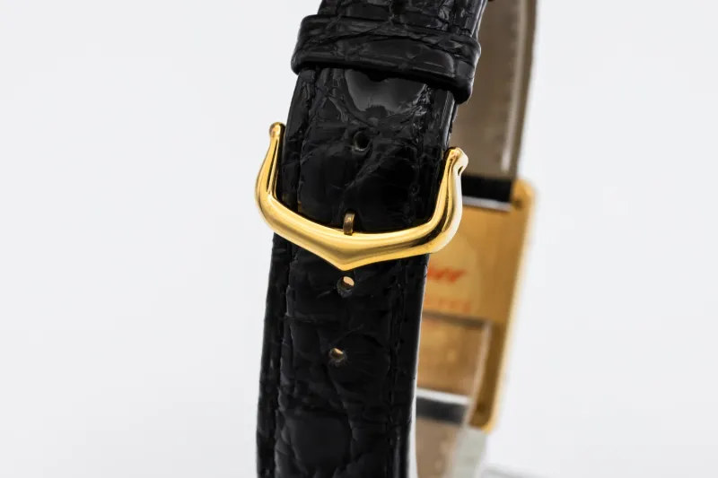 Cartier Tank Francaise Quartz 25mm Black Leather 83717702 Circa 1990s