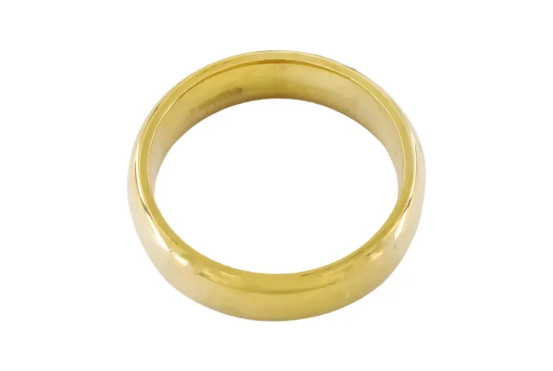 9ct Yellow Gold D-Shape Wedding Band Ring 5mm