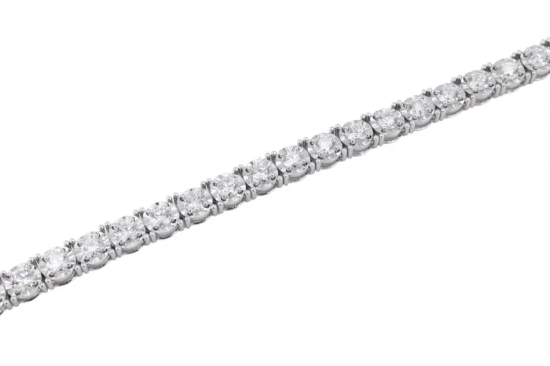 18ct White Gold Round Brilliant Diamond Tennis Bracelet 1.93ct