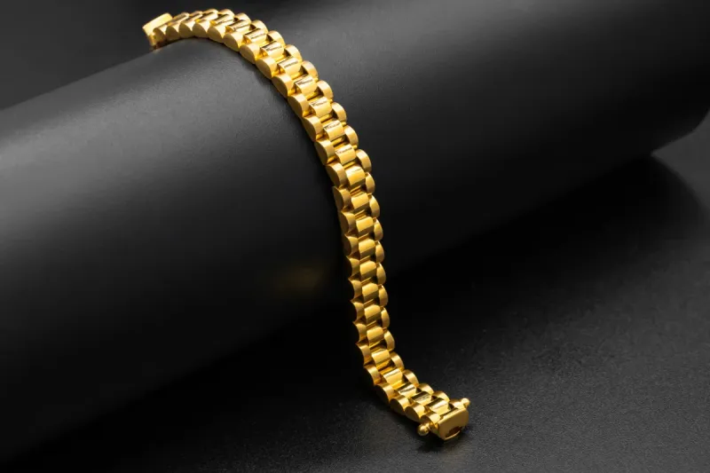 9ct Yellow Gold Presidential Baby Bracelet 19.4g