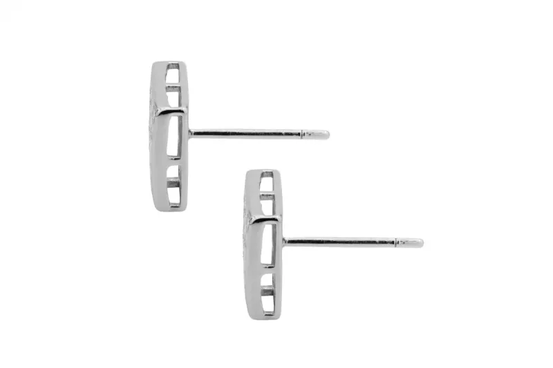 18ct White Gold Invisible Set Princess Diamond Stud Earrings