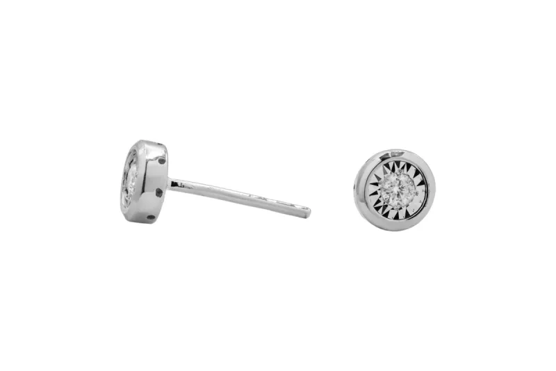 9ct White Gold Diamond Stud Earrings  0.20ct