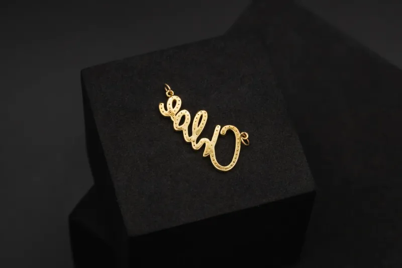 9ct Yellow Gold Diamond Chloe Name Pendant 1.8g