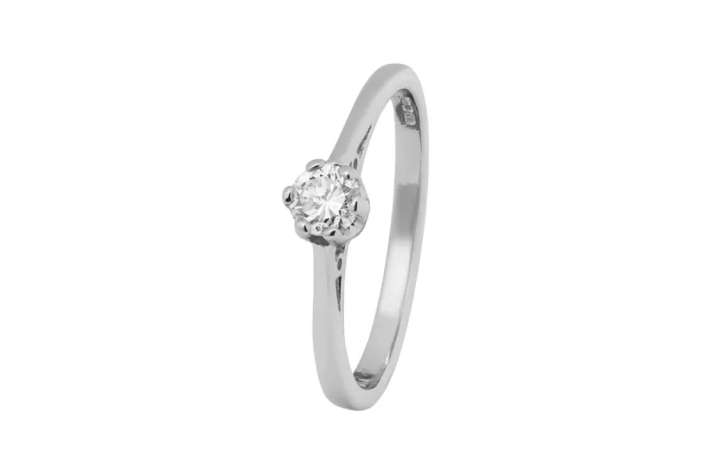 9ct White Gold Diamond Solitaire Engagement Ring 0.25ct