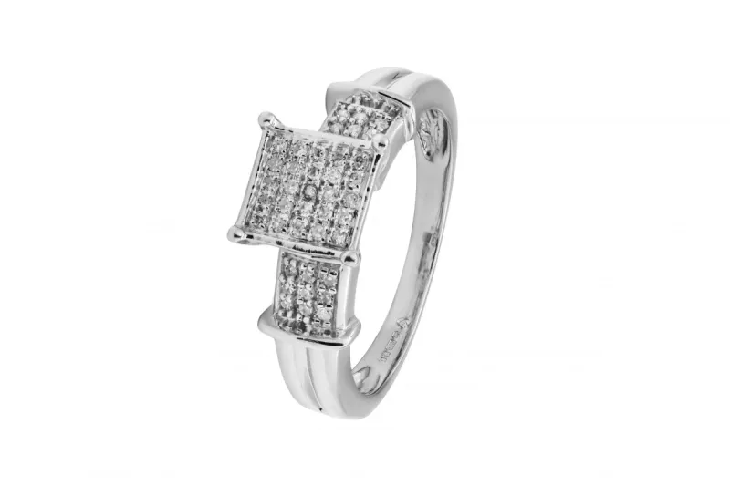 9ct White Gold Diamond Engagement Ring 0.27ct
