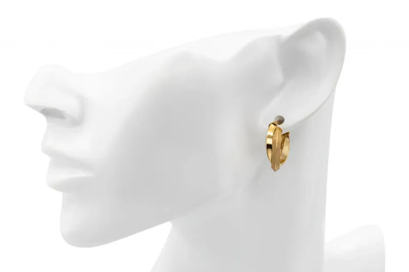 9ct Yellow Gold Cross Over Hoop Earrings 1.9g