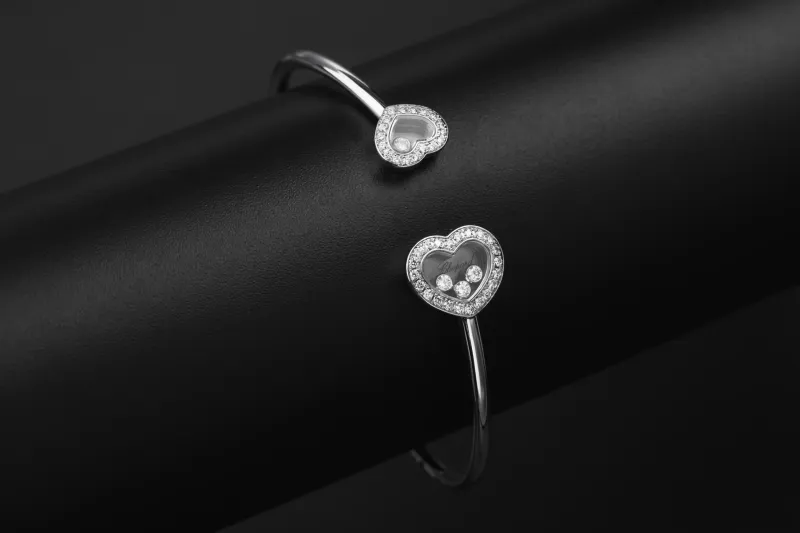 Chopard Happy Hearts 18ct White Gold Diamond Bangle 0.54ct Medium 14.1g