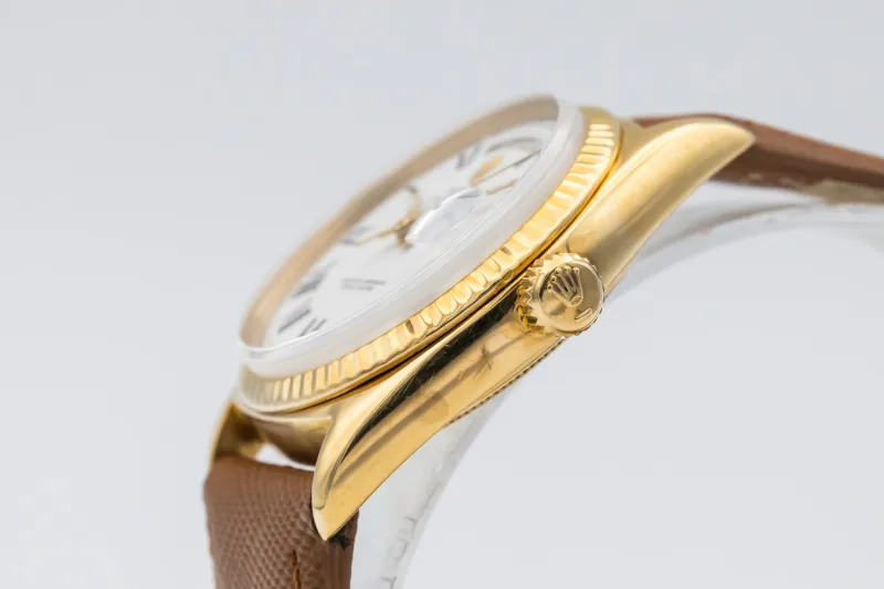 Rolex Day-Date 36mm 18ct Yellow Gold Brown Leather 1803 1974
