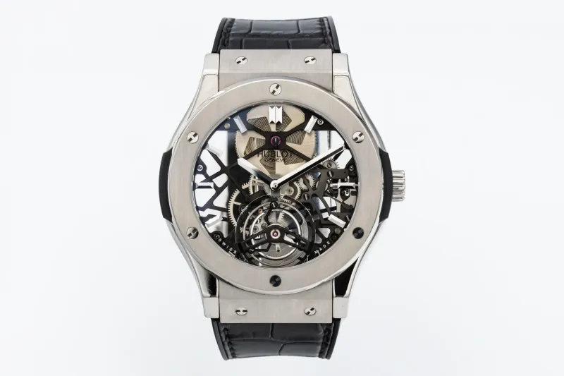 Hublot Classic Fusion Tourbillon 45mm Black Leather 505.NX.0170.LR Circa 2015