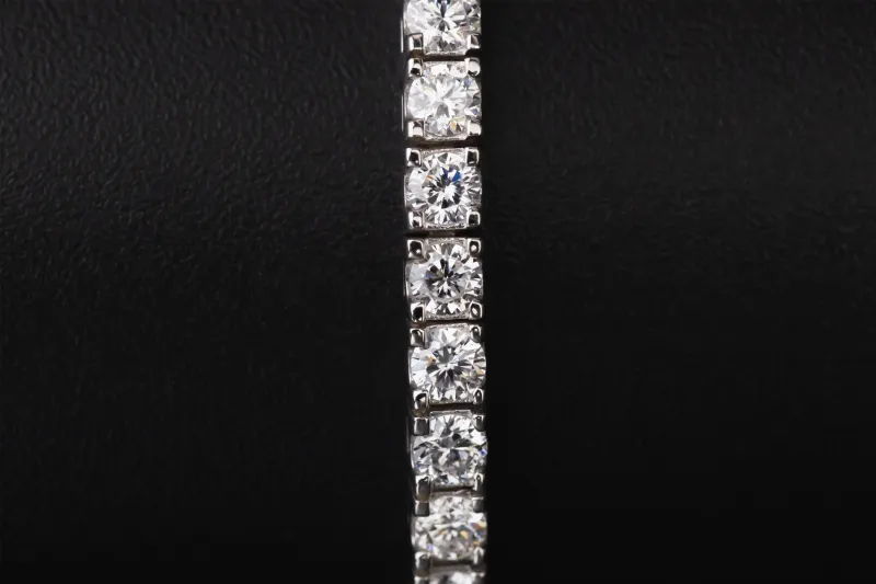 Lab Grown Brilliant Cut Diamond Tennis Bracelet Sterling Silver 5.26ct