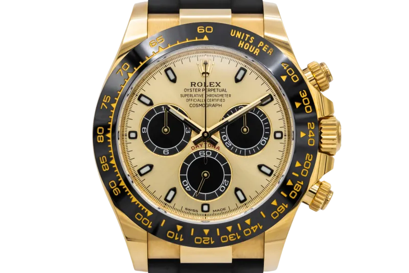 Rolex Daytona 40mm Pikachu 18ct Yellow Gold Black Oysterflex 116518LN 2017