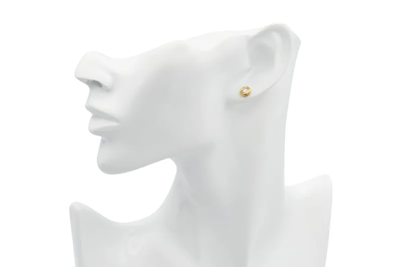 Gold Plated Sterling Silver Lab Grown Diamond Stud Earrings 1.12ct