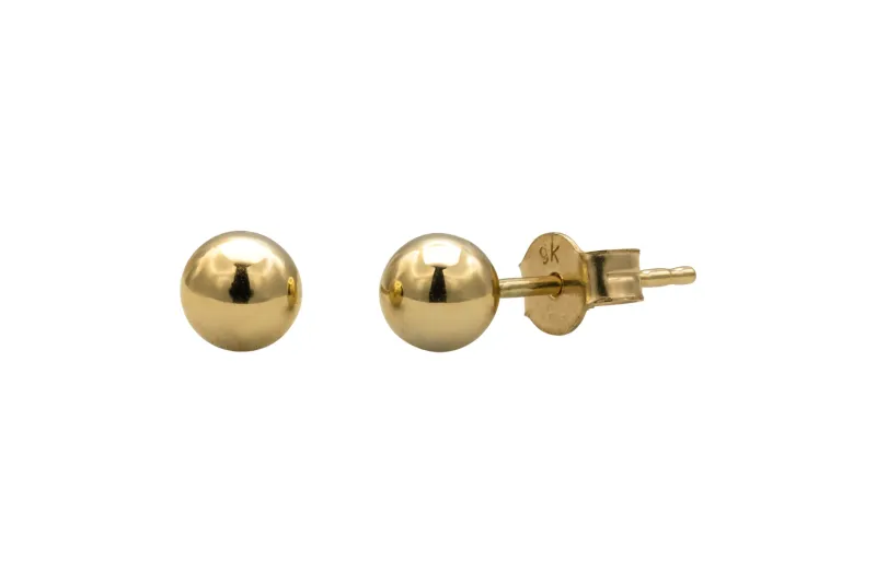 9ct Yellow Gold Ball Stud Earrings 0.8g