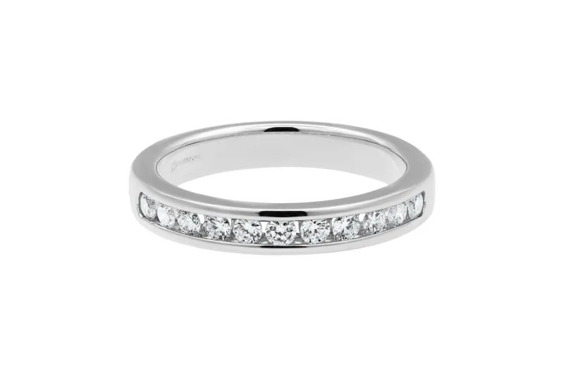 18ct White Gold Channel Set Diamond Ring 0.50ct