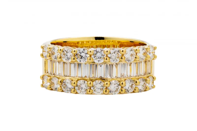 18ct Yellow Gold Mens Diamond Ring 4.00ct VS
