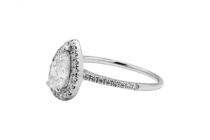 18ct White Gold Round Brilliant Diamond Engagement Ring 0.95ct GIA Certified