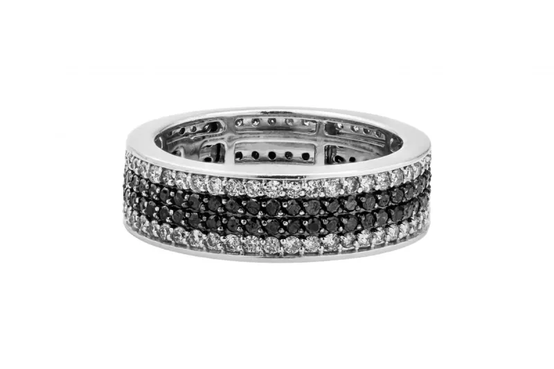 14ct White Gold Diamond Eternity Ring 2.00ct G/Black VS