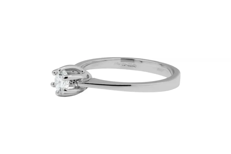 18ct White Gold Classic Solitaire Diamond Ring 0.29ct
