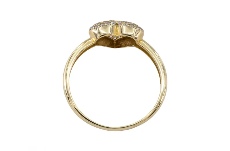 9ct Yellow Gold CZ Heart Ring 1.8g