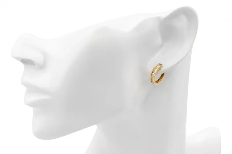 9ct Yellow Gold Diamond Huggie Earrings 0.60ct 3.4g