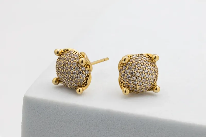 9ct Yellow Gold Cubic Zirconia Studs 3.3g