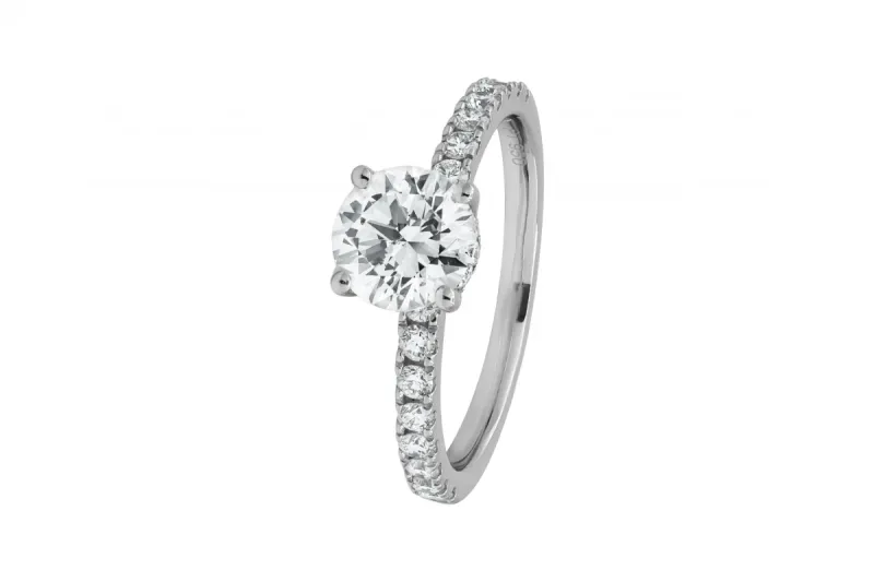 Platinum Diamond Engagement Ring Hidden Halo 1.01ct GIA Certified