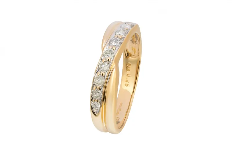 18ct Yellow Gold Diamond Wedding Band 0.25ct