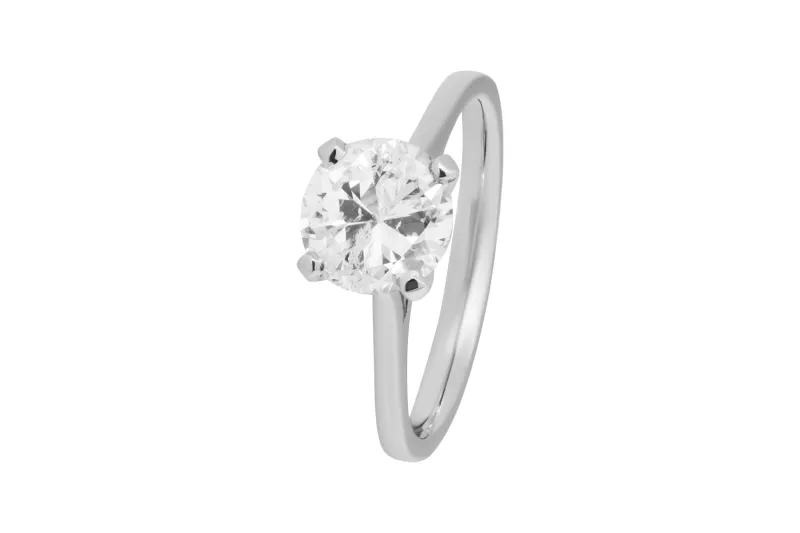 Platinum Brilliant Round Diamond Engagement Ring 1.27ct