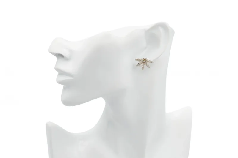 9ct Yellow Gold Diamond Sunshine Stud Earrings  2.3g
