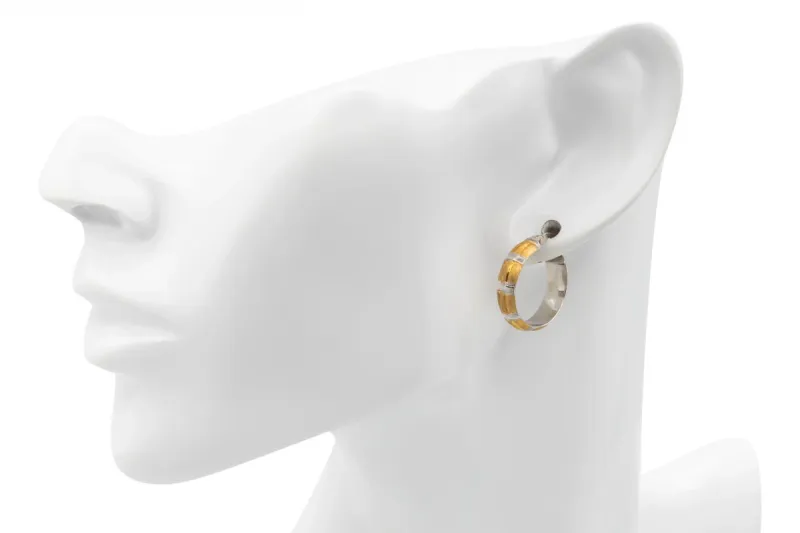 9ct Yellow/White Gold Hoop Earrings 1.6g