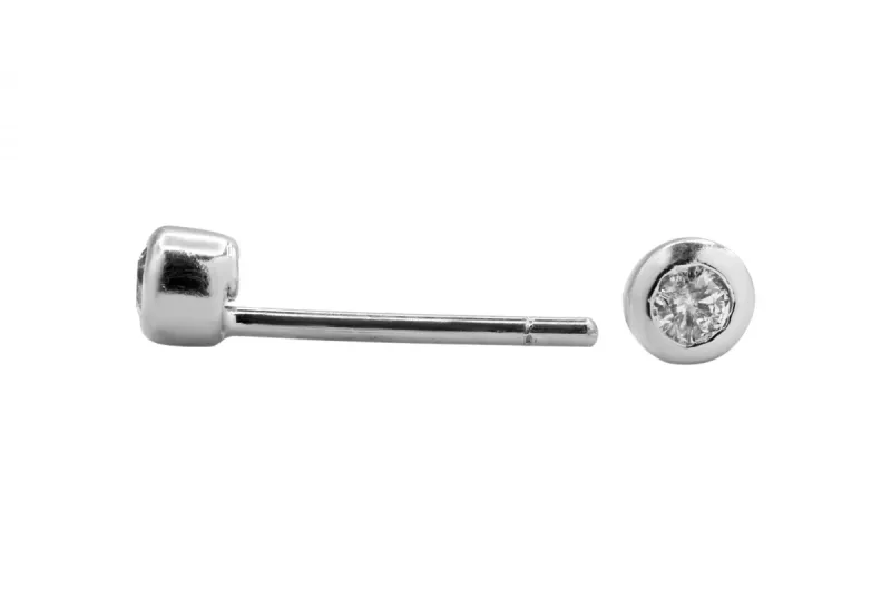 9ct White Gold Diamond Stud Earrings 0.10ct