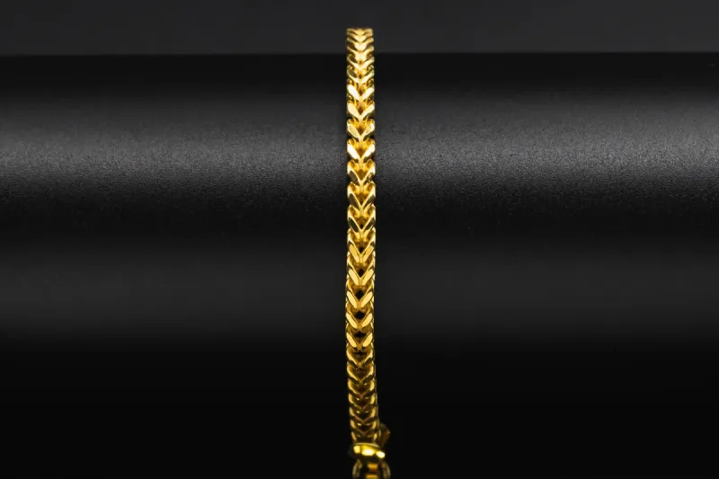 9ct Yellow Gold Baby Franco Bracelet 5.2g
