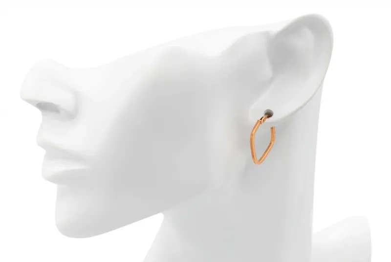 9ct Rose Gold Lightweight Kite Hoop Earrings 1g