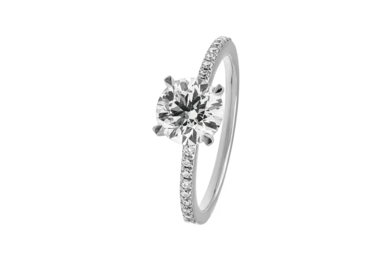 18ct White Gold Lab Diamond Brilliant Round Engagement Ring 1.30ct GIA Certified