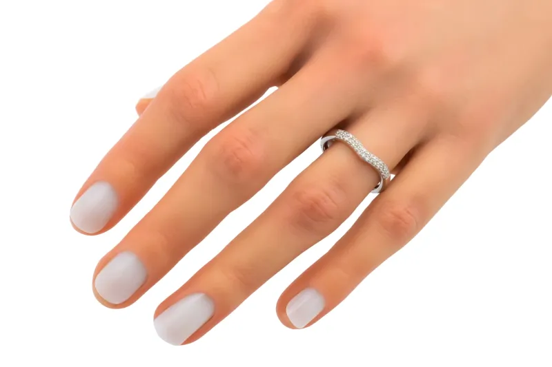 9ct White Gold Diamond Eternity Wedding Band 0.15ct