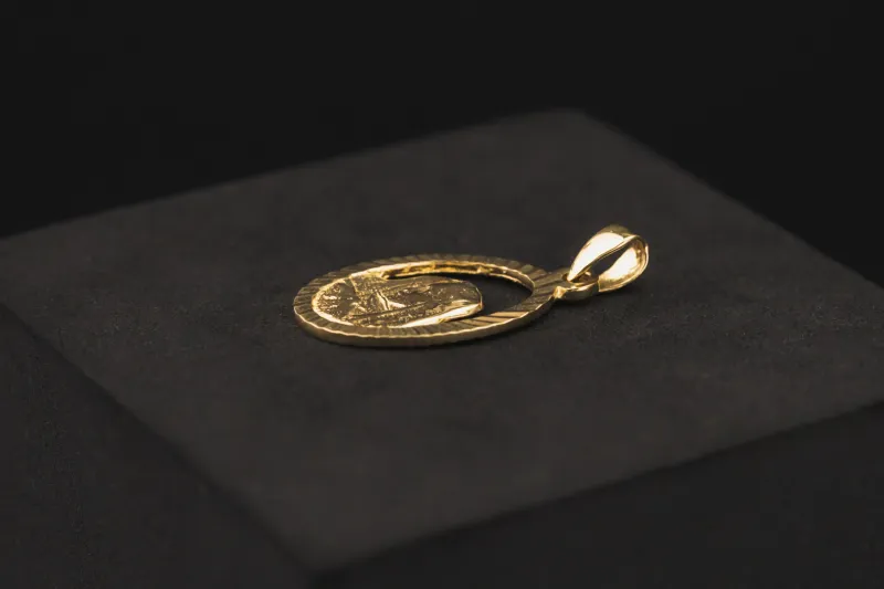 14ct Yellow Gold Virgin Mary Pendant 23x12mm