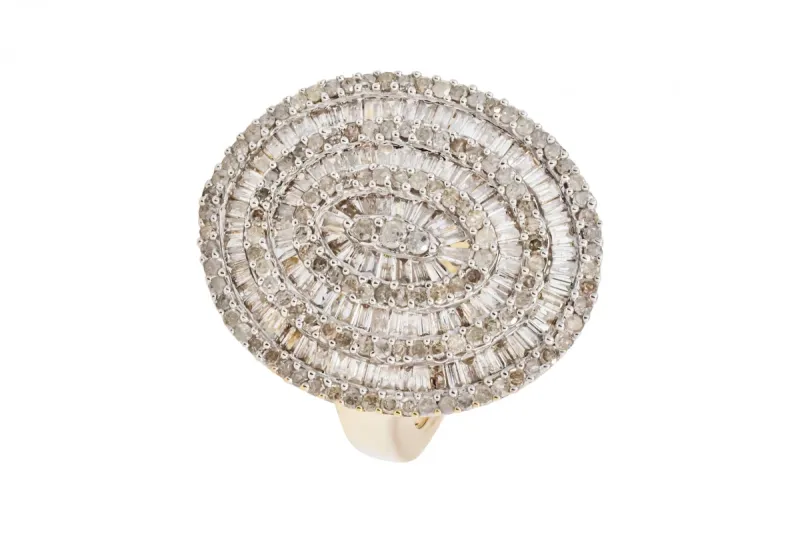 9ct  Yellow Gold Diamond Oval Cocktail Ring 0.33ct
