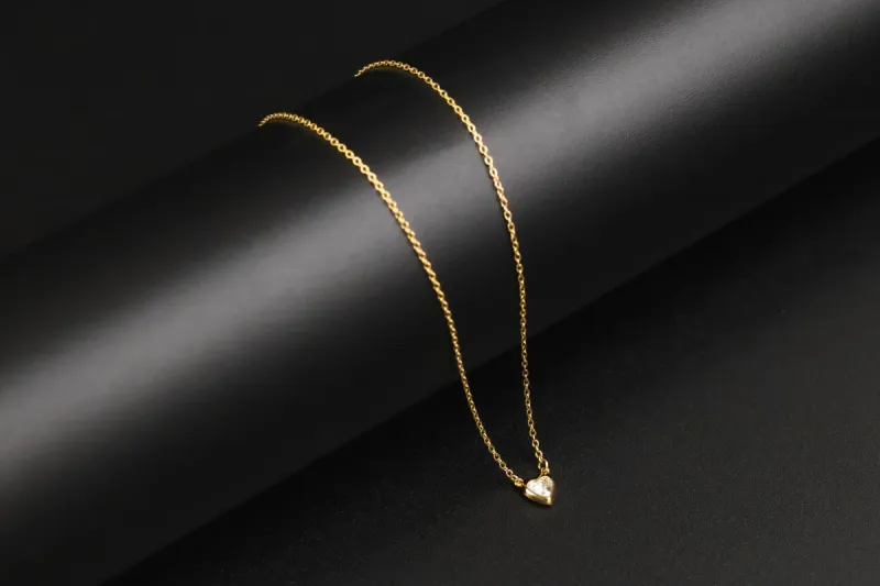 Tiffany & Co. Visor Yard Heart Diamond 18ct Yellow Gold Necklace 0.17ct