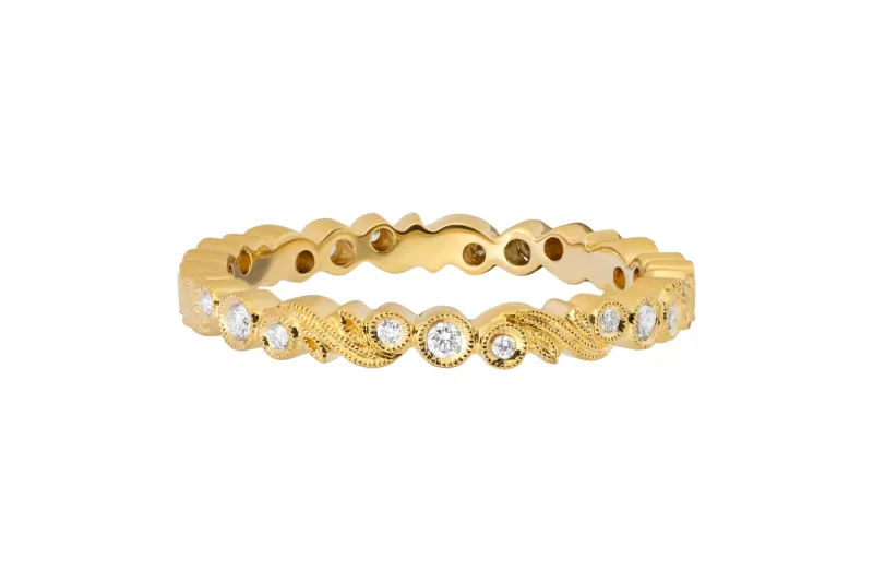 18ct Yellow Gold Decorative Diamond Eternity Ring 0.25ct