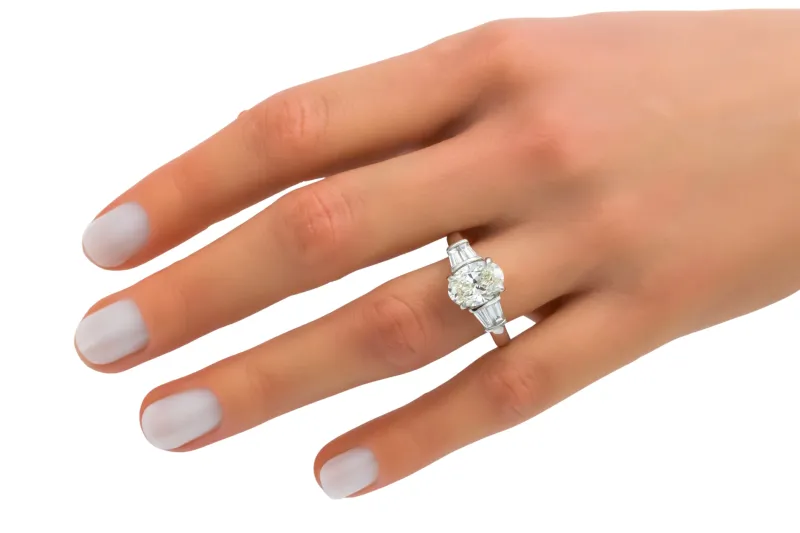 Platinum Oval Diamond Engagement Ring 2.46ct IGI Certified